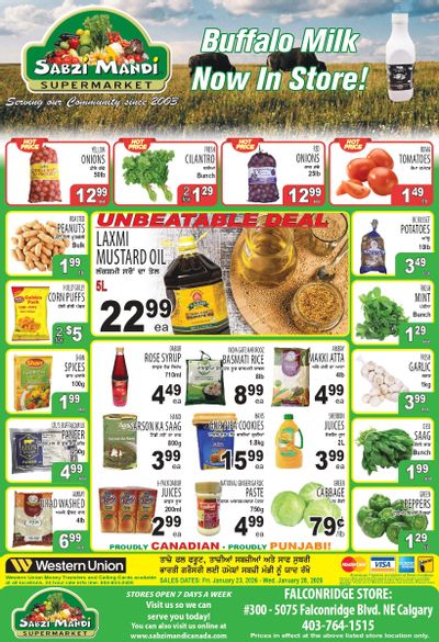 Sabzi Mandi Supermarket (Calgary) Flyer January 23 to 28