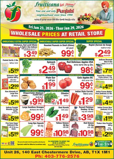 Fruiticana (Chestermere) Flyer January 23 to 29