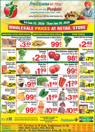 Fruiticana (Calgary) Flyer January 23 to 29