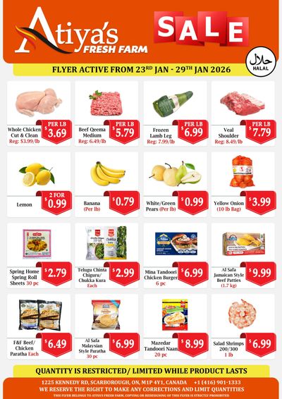 Atiya's Fresh Farm Flyer January 23 to 29