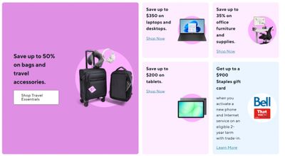 Staples Canada: Save up to 50% on Travel Bags and Accessories + Top Deals