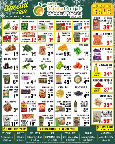 Sanjha Punjab Grocery Store Flyer January 23 to 29