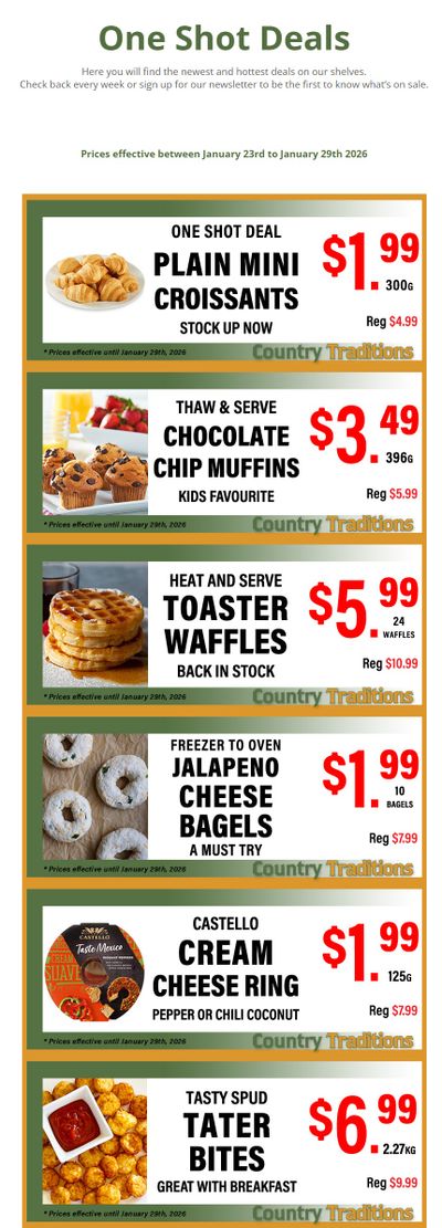 Country Traditions One-Shot Deals Flyer January 23 to 29