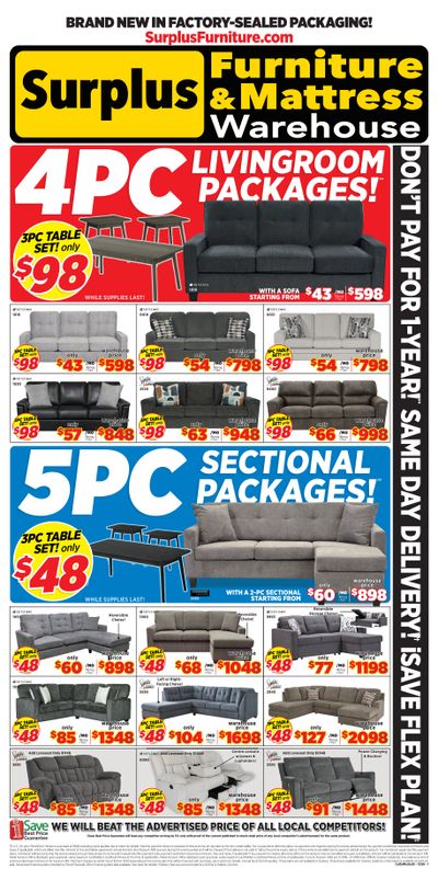 Surplus Furniture & Mattress Warehouse (Calgary, Edmonton) Flyer January 26 to February 8