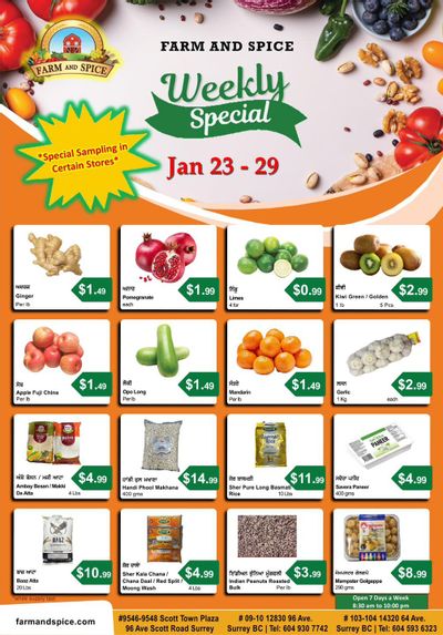 Farm And Spice Grocers Flyer January 23 to 29