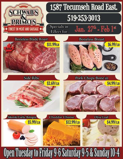 Schwab's & Primo's Flyer January 27 to February 1