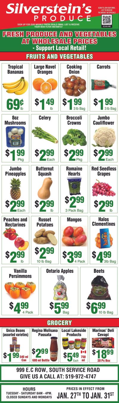 Silverstein's Produce Flyer January 27 to 31