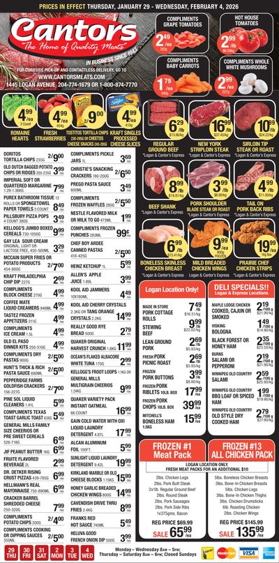 Cantor's Meats Flyer January 29 to February 4