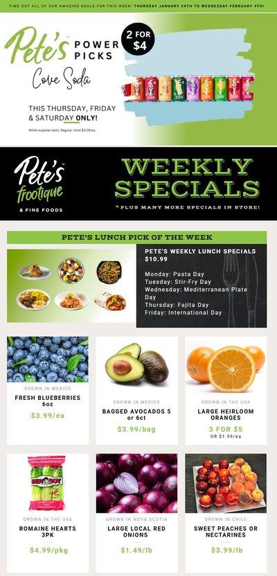 Pete's Fine Foods Flyer January 29 to February 4