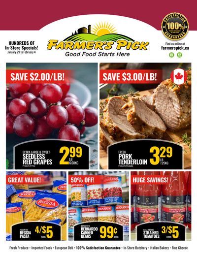 Farmer's Pick Flyer January 29 to February 4
