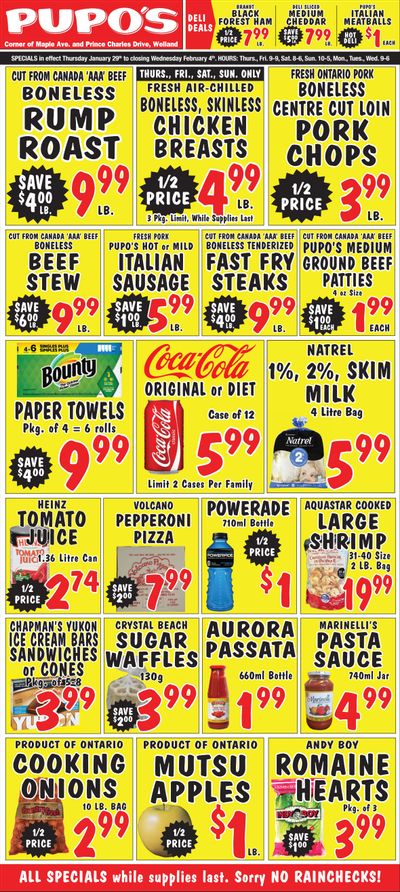 Pupo's Food Market Flyer January 29 to February 4