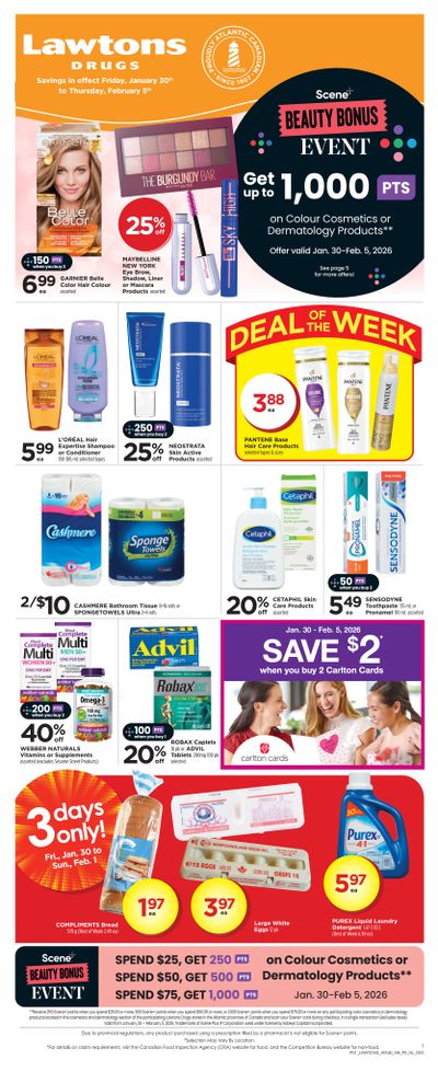 Lawtons Drugs (NB, NL, PE) Flyer January 30 to February 5