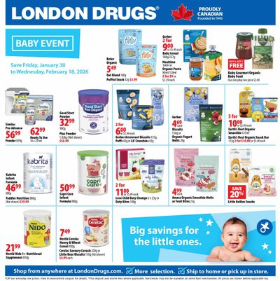 London Drugs Baby Event Flyer January 30 to February 18
