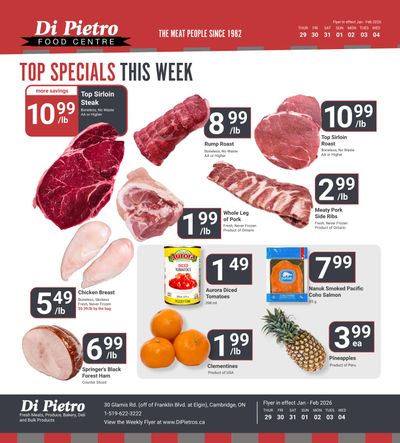 Di Pietro Food Centre Flyer January 29 to February 4
