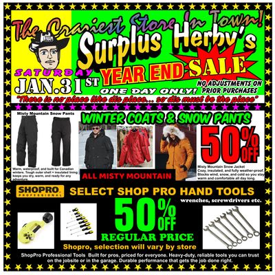Surplus Herby’s One-Day Flyer January 31