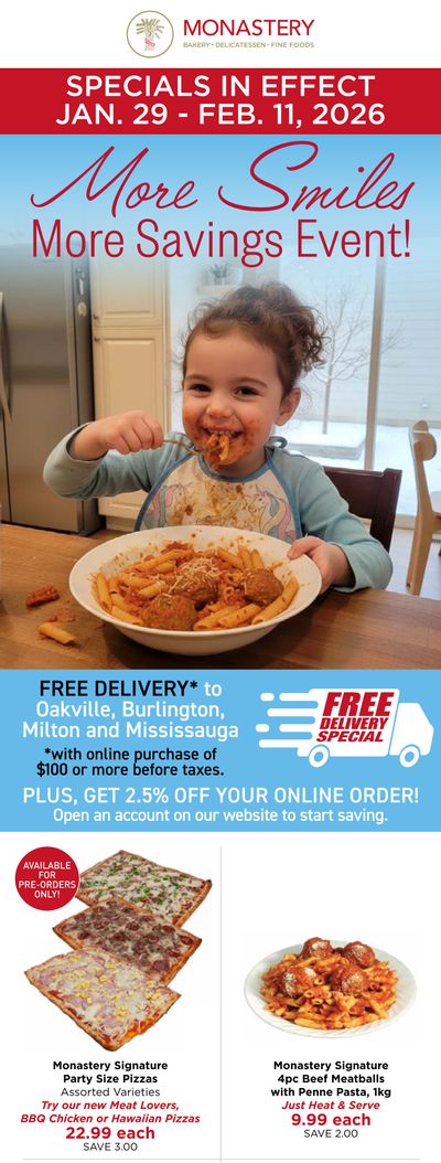 Monastery Bakery Flyer January 29 to February 11