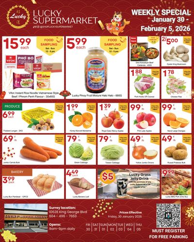 Lucky Supermarket (Surrey) Flyer January 30 to February 5