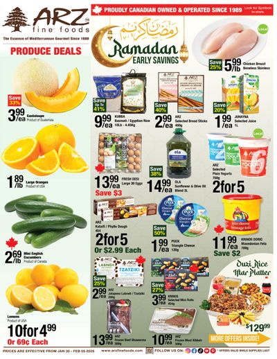 Arz Fine Foods Flyer January 30 to February 5