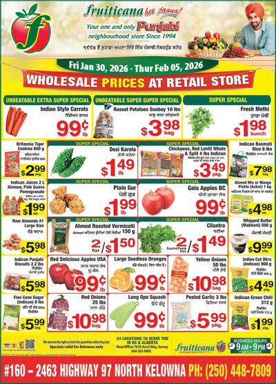 Fruiticana (Kelowna) Flyer January 30 to February 5