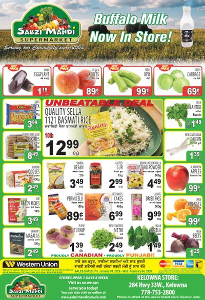 Sabzi Mandi Supermarket (Kelowna) Flyer January 30 to February 4