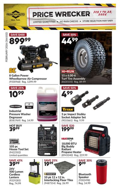 Princess Auto Price Wrecker Flyer February 1 to 28