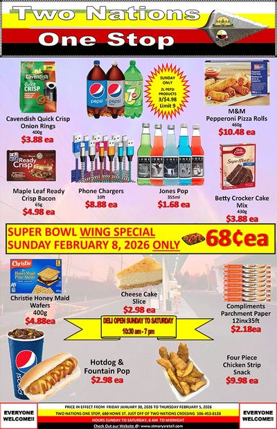 Two Nations One Stop Flyer January 30 to February 5