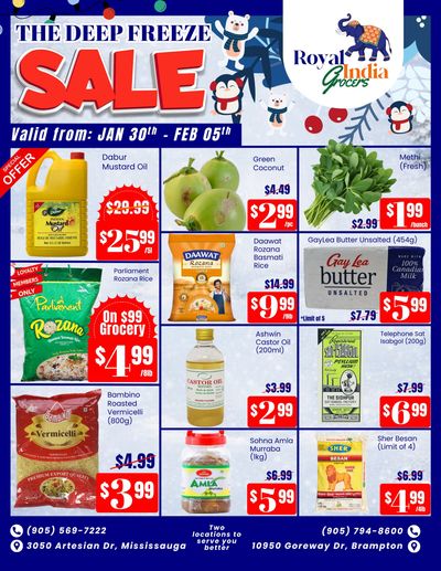 Royal India Grocers Flyer January 30 to February 5