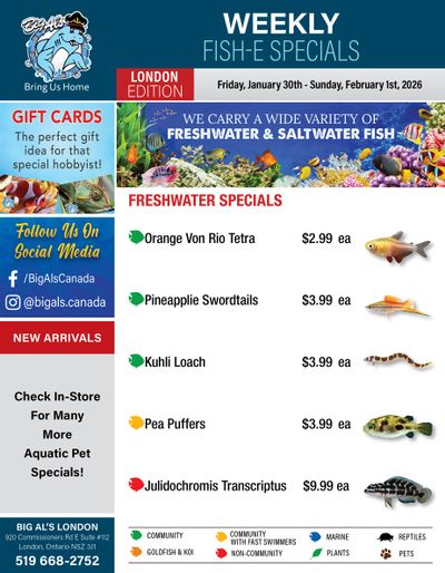 Big Al's (London) Weekend Specials January 30 to February 1