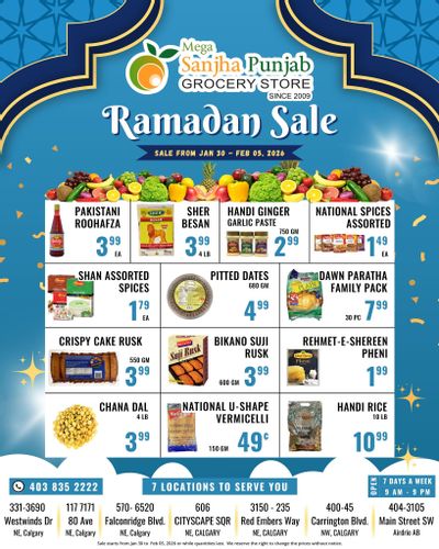 Sanjha Punjab Grocery Store Flyer January 30 to February 5