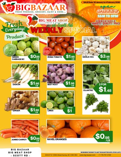 Big Bazaar Canada Flyer January 30 to February 4