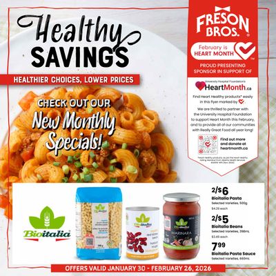 Freson Bros. Healthy Savings Flyer January 30 to February 26