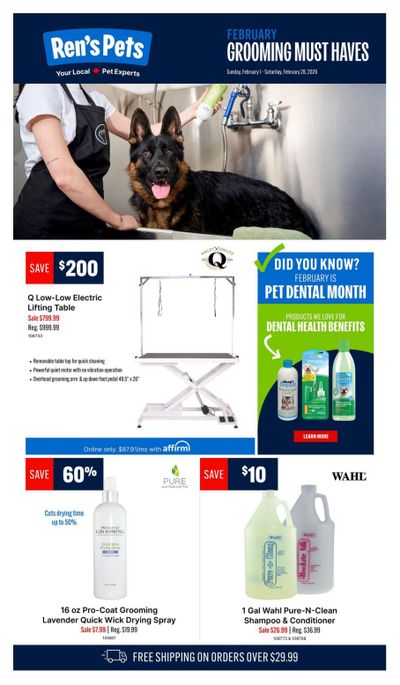 Ren's Pets Pet Grooming Must-Haves Flyer February 1 to 28