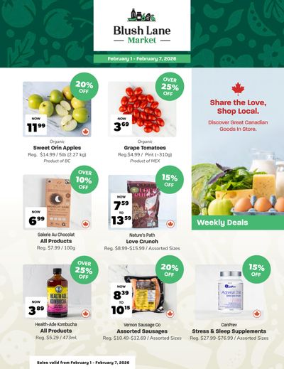 Blush Lane Organic Market Flyer February 1 to 7