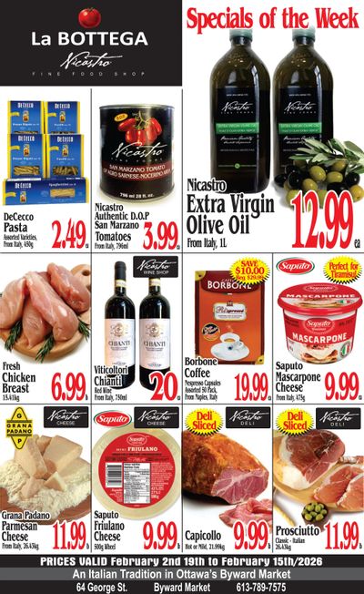 La Bottega Nicastro Fine Foods Flyer February 2 to 15