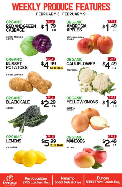 Pomme Natural Market Weekly Produce Flyer February 3 to 9