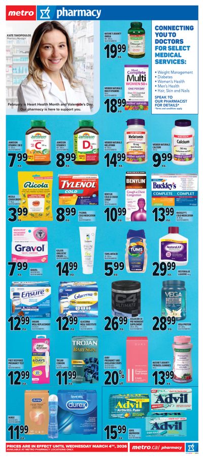 Metro (ON) Pharmacy Flyer February 5 to March 4