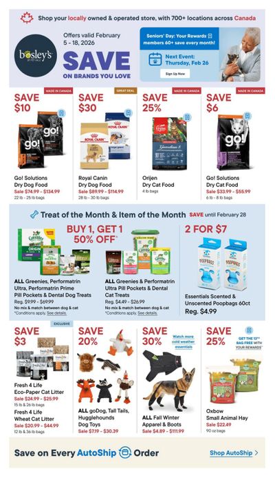 Bosley's by PetValu Flyer February 5 to 18
