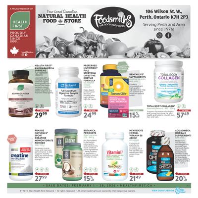 Foodsmiths Health First Flyer February 1 to 28