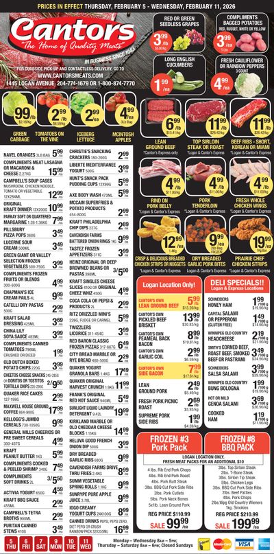 Cantor's Meats Flyer February 5 to 11