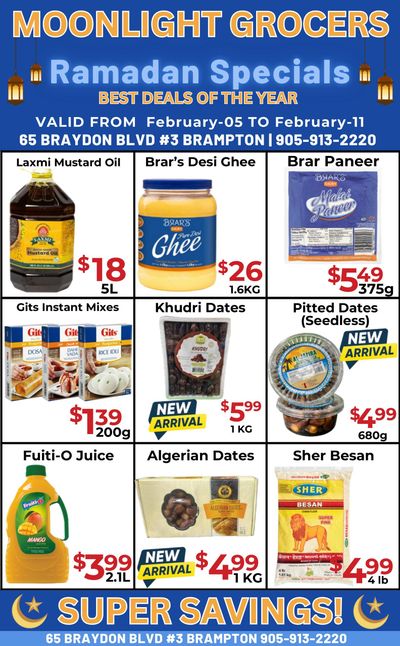 Moonlight Grocers Flyer February 5 to 11