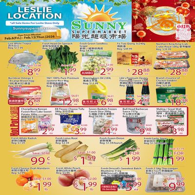 Sunny Supermarket (Leslie) Flyer February 6 to 12