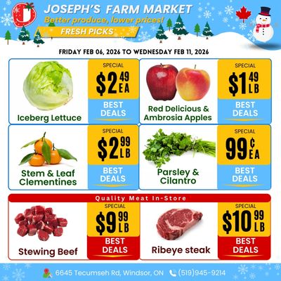 Joseph's Farm Market Flyer February 6 to 11