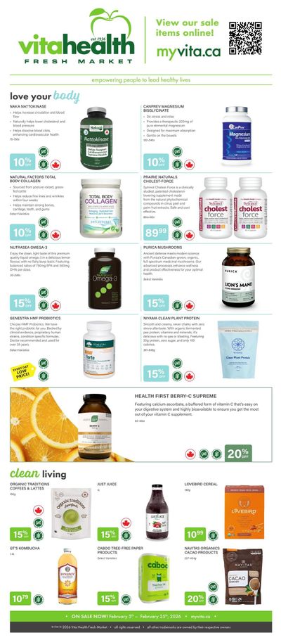 Vita Health Fresh Market Flyer February 5 to 25