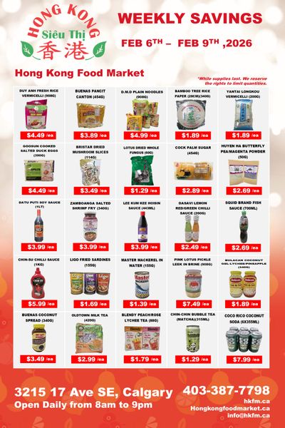 Hong Kong Food Market Flyer February 6 to 9