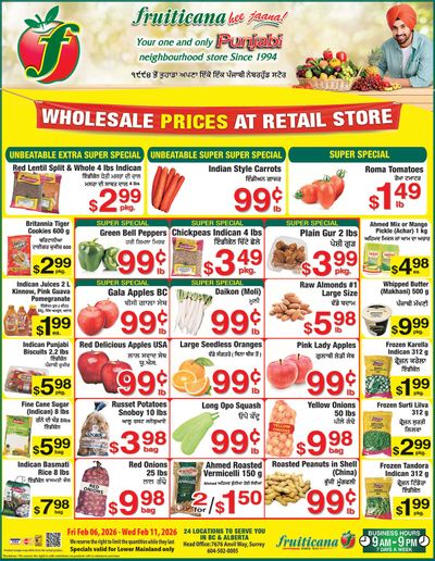 Fruiticana (Greater Vancouver) Flyer February 6 to 11