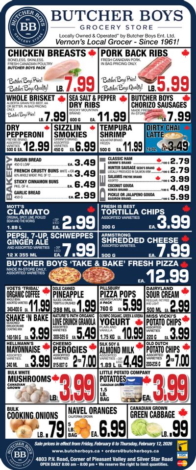 Butcher Boys Grocery Store Flyer February 6 to 12
