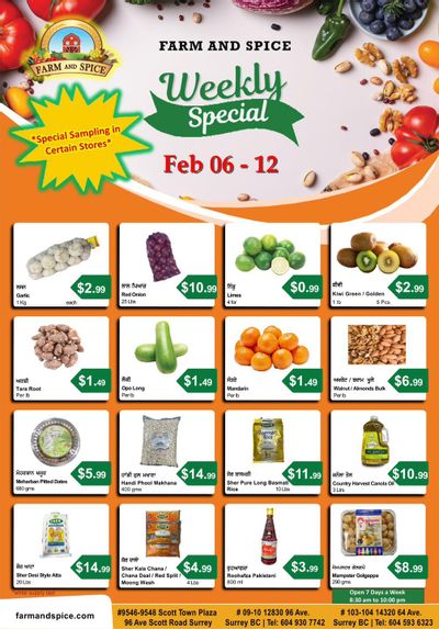 Farm And Spice Grocers Flyer February 6 to 12