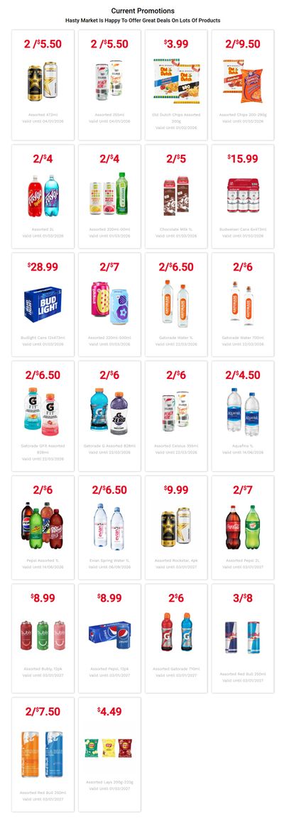 Hasty Market in-store Deals February 1 to March 1