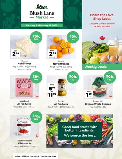 Blush Lane Organic Market Flyer February 8 to 14