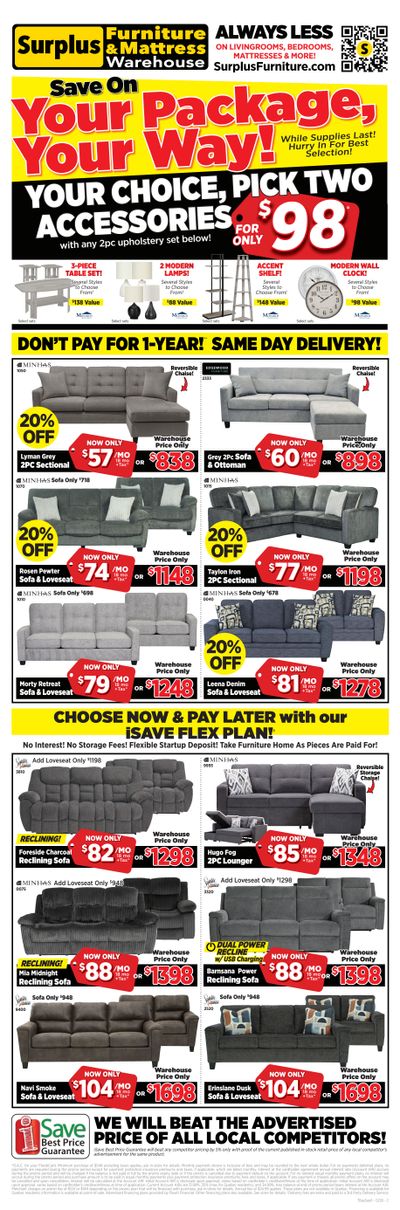 Surplus Furniture & Mattress Warehouse (Sault Ste Marie, Thunder Bay) Flyer February 9 to 22